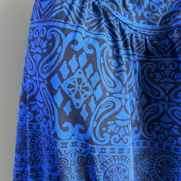 Lands’ End  Blue Razorback Bubble Tankini Swim Top Size 12 DDD - Picture 2 of 5